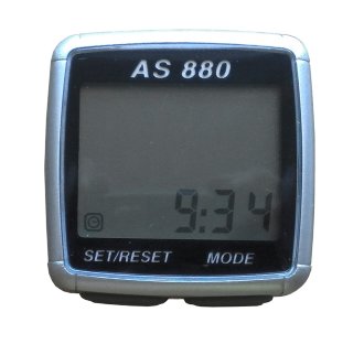 Компьютер велосипедный ASSIZE AS 880 11 функций ​Велокомпьютер as-880 проводной, 11 функций: скорость /режим сканирования /время /пройденное расстояние/одометр /максимальная скорость /средняя скорость /часы /счётчик калорий /секундомер, цвет: серебристый