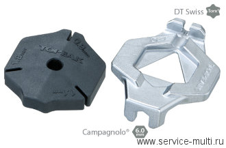 Спицевой ключ Topeak DuoSpoke Wrench для DT/Campagnolo с держателем плоских спиц 